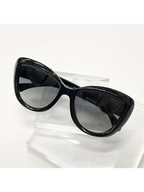 Chanel Sunglasses Coco Mark Heart Mirror Eyewear Black